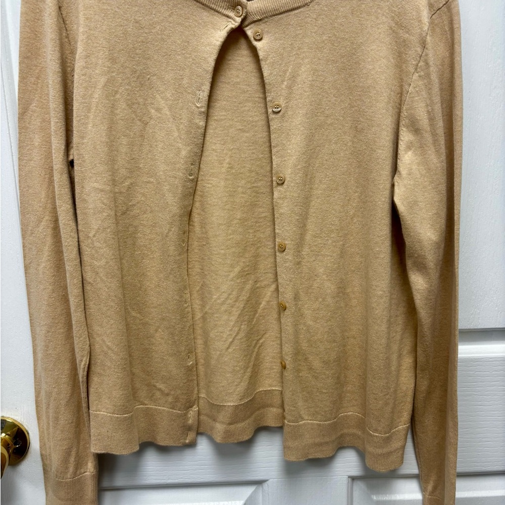 J. Crew Camel Button-Up Sweater